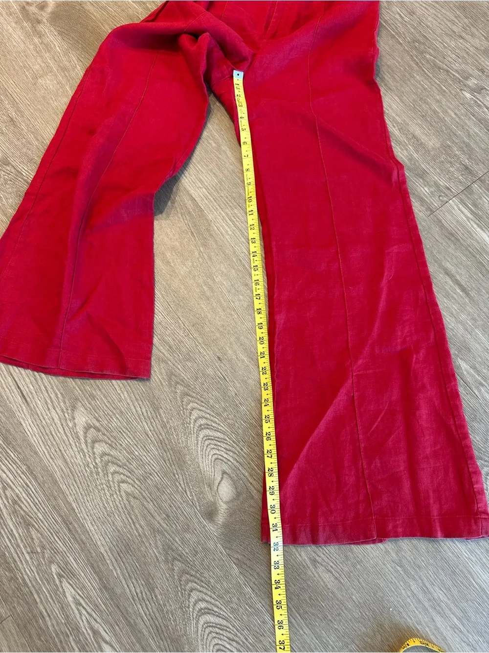 Reformation Red Linen Wide Leg Pant Set Size Small Coord Tube Top Palazzo Pants